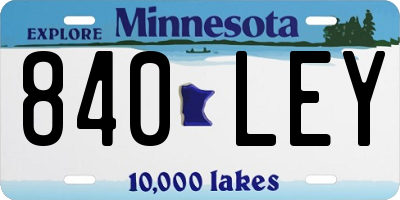 MN license plate 840LEY