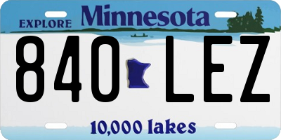 MN license plate 840LEZ