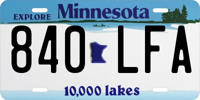MN license plate 840LFA