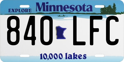 MN license plate 840LFC