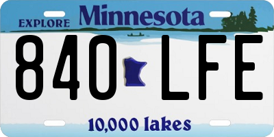 MN license plate 840LFE