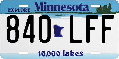 MN license plate 840LFF