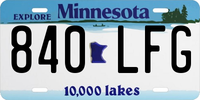 MN license plate 840LFG