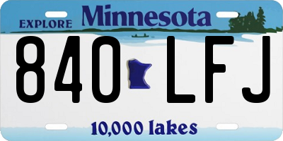 MN license plate 840LFJ