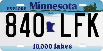 MN license plate 840LFK