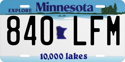 MN license plate 840LFM