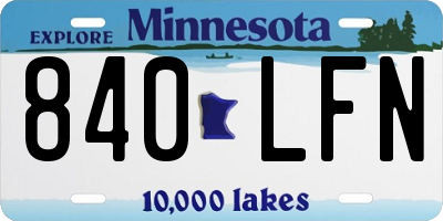 MN license plate 840LFN