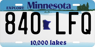 MN license plate 840LFQ