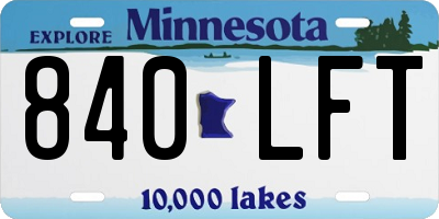 MN license plate 840LFT