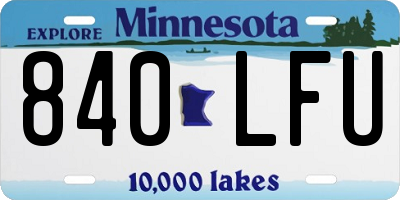 MN license plate 840LFU