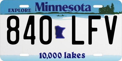 MN license plate 840LFV