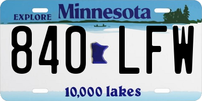 MN license plate 840LFW