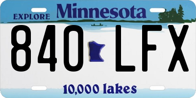 MN license plate 840LFX