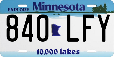 MN license plate 840LFY