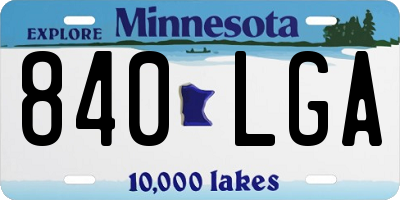 MN license plate 840LGA