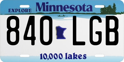 MN license plate 840LGB