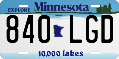 MN license plate 840LGD