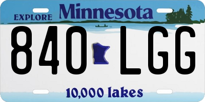 MN license plate 840LGG