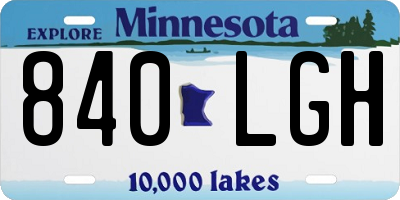 MN license plate 840LGH