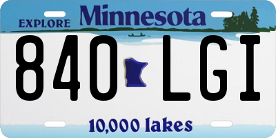 MN license plate 840LGI
