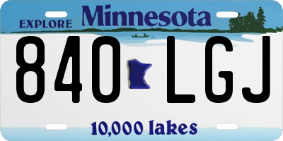 MN license plate 840LGJ