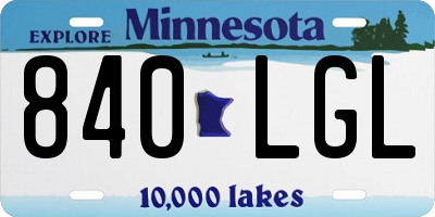 MN license plate 840LGL