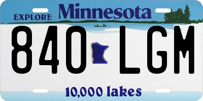 MN license plate 840LGM