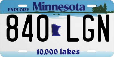 MN license plate 840LGN