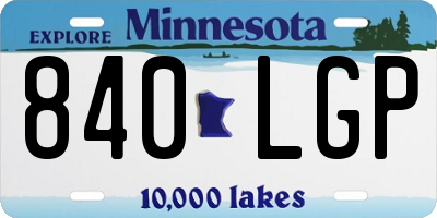 MN license plate 840LGP