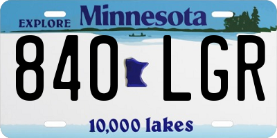 MN license plate 840LGR