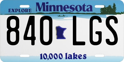 MN license plate 840LGS