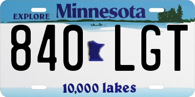 MN license plate 840LGT