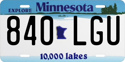 MN license plate 840LGU