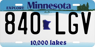 MN license plate 840LGV