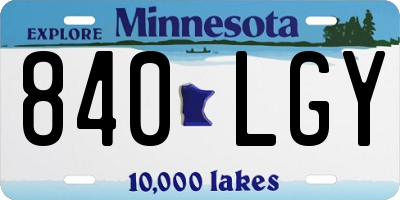 MN license plate 840LGY