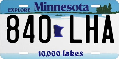 MN license plate 840LHA