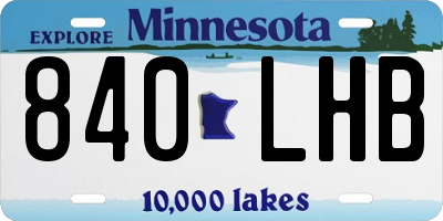 MN license plate 840LHB