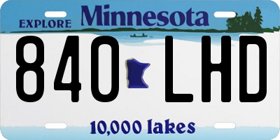 MN license plate 840LHD