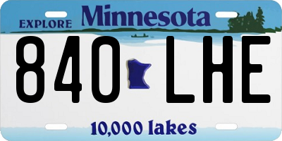 MN license plate 840LHE