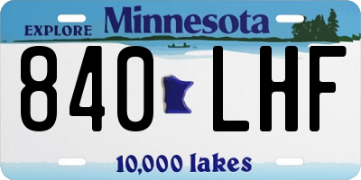 MN license plate 840LHF