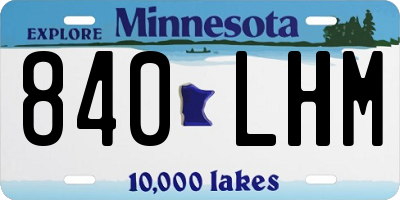 MN license plate 840LHM