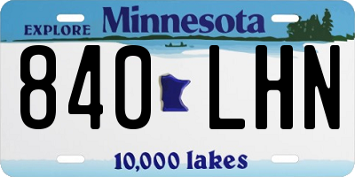 MN license plate 840LHN