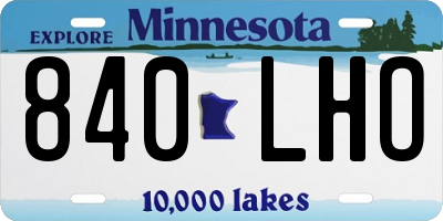MN license plate 840LHO