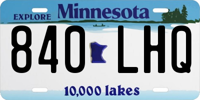 MN license plate 840LHQ