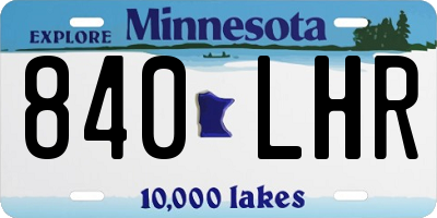 MN license plate 840LHR