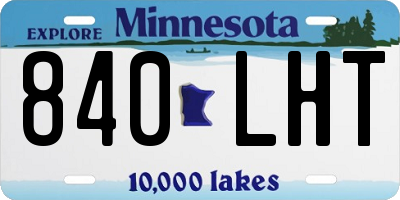 MN license plate 840LHT