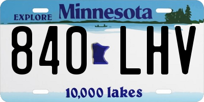 MN license plate 840LHV