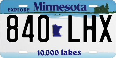 MN license plate 840LHX