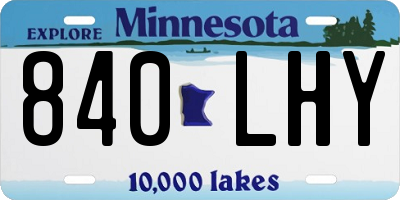 MN license plate 840LHY