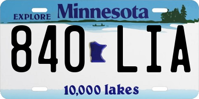 MN license plate 840LIA